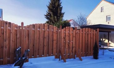 wood fence with arches